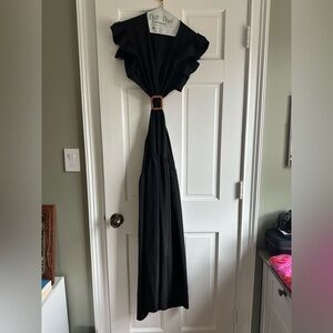 SHEIN Black Maxi Dress with Ruffle Sleeves